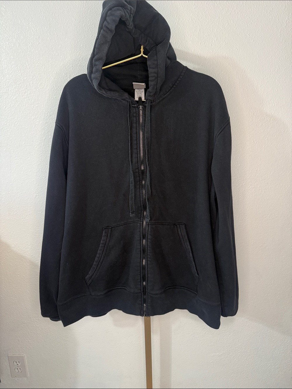 Champion Black Full-Zip Hooded Sweatshirt- xl